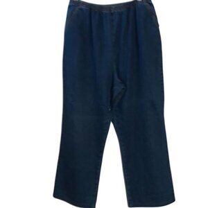 Kikit Womens Average Fit Elastic Waist Denim Jeans 100% Cotton Blue Size XL